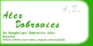 alex dobrovics business card